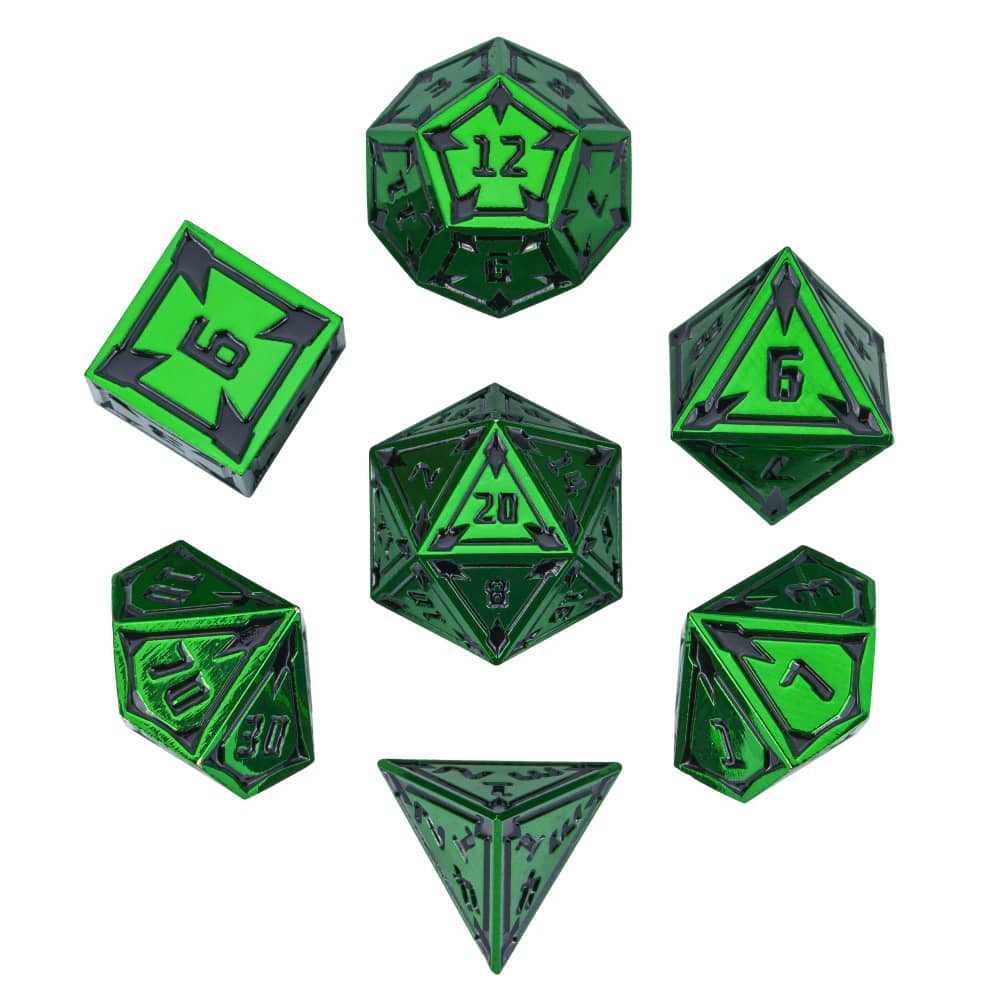 Cusdie New Metal DnD Dice Set Minimalist Rhomb Pattern D4-D20 Polyhedral Dice for D&D Pathfinder Tabletop RPG Board Games