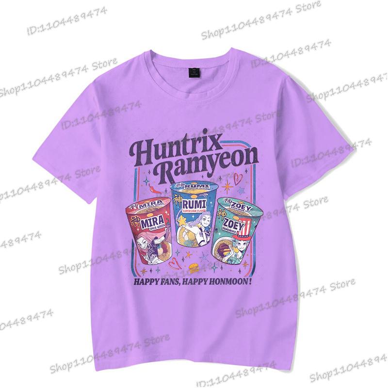 Hip Hop KPop Demon Hunters Women Streetwear T-shirts Casual Classic 2025 Summer Short Sleeves T Shirt Men Korean Anime Tees