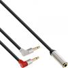 Inline Cable/adapter - 2 X 3.5 Mm Male To 3.5 Mm Female - 0.15 M - Black
