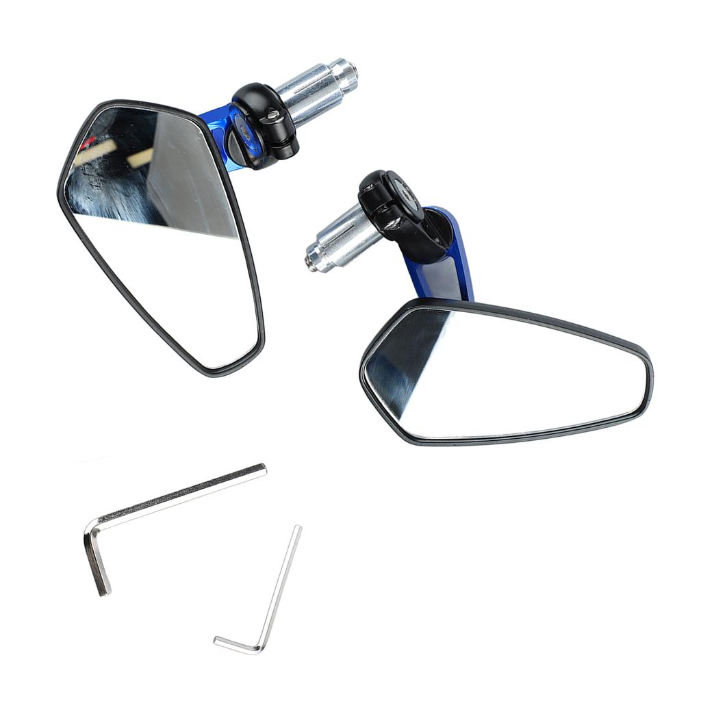 1 Pair Motorcycle Rear View Mirror 360 degrees Rotatable Glass Clear Handlebar Side Mirror