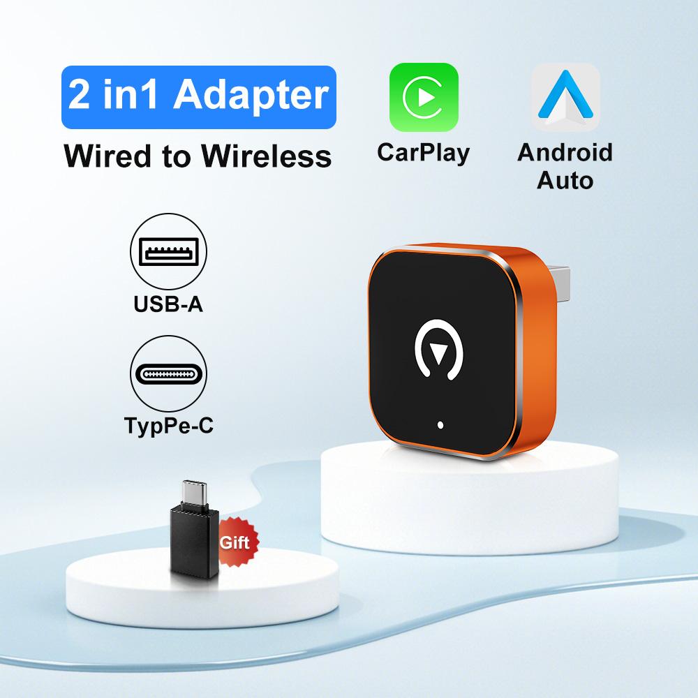 

2026 Newest FLIXIVI CarPlay Adapter&Android Auto Adapter Plug and Play for VW Toyota Nissan Ford Benz for Apple & Android Phone F1-2