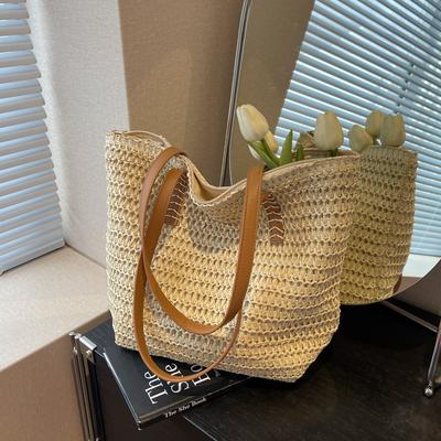 New Woven Bag Women's Large-capacity Seaside Vacation Beach Bag Versatile Portable Shoulder Bag