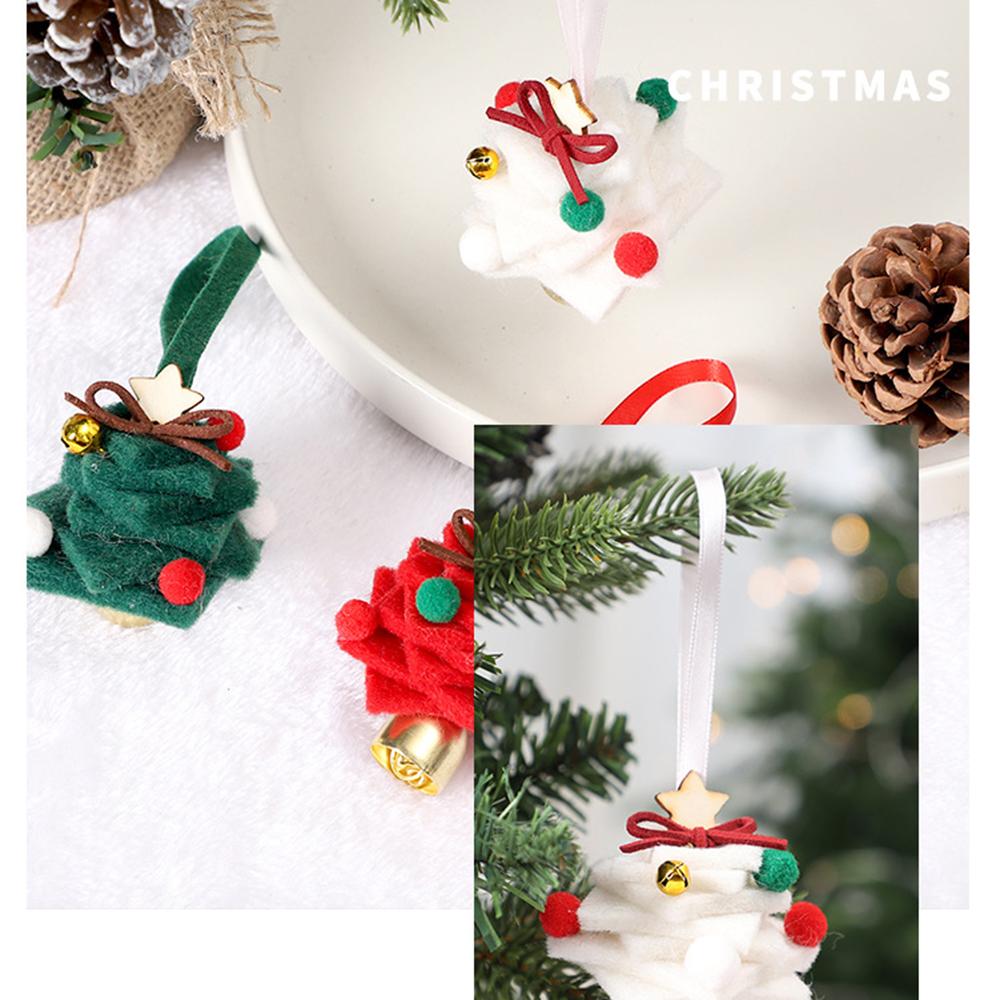 Mini Felt Christmas Tree Decorative Christmas Wind Chime Christmas Bell Ornaments Metal Festive Decor Supplies For Home Decor