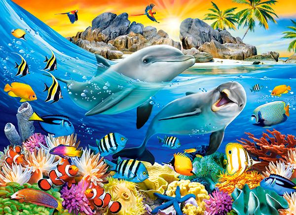 Puzzle 100 B-111169 Dolphins in the Tropics