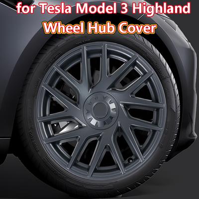 For Tesla Model 3 Highland 2024 Wheel Hub Cover Body Kit Accessories Performance Automobile Replacement Full Rim Caps Model3