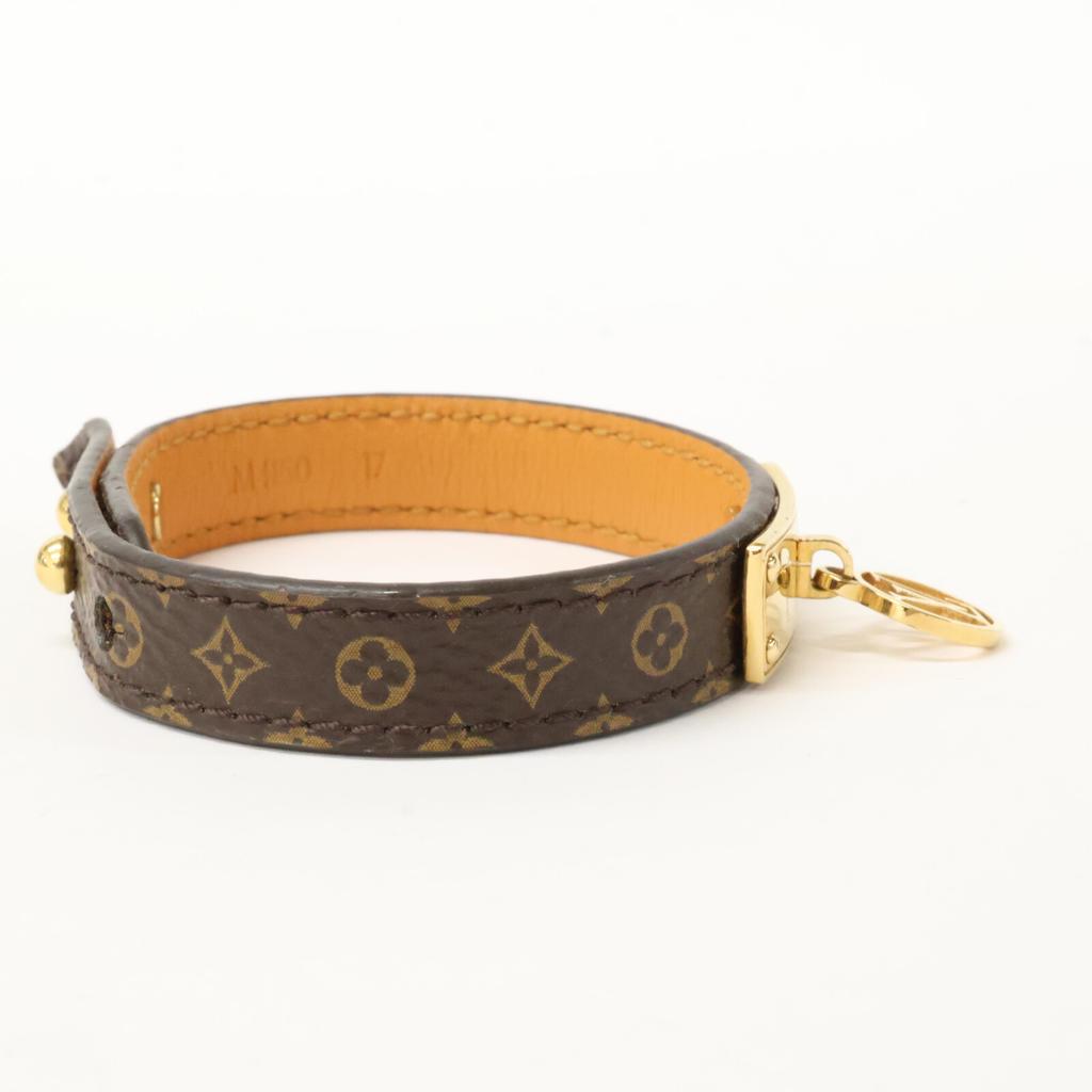 LOUIS VUITTON M4150 Brasserie Logomania Monogram Canvas Bracelet 17 Brown / GoldUsed