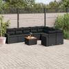 VidaXL Garden Lounge Set 10 Pcs with Cushions Black Braided Resin 3224277