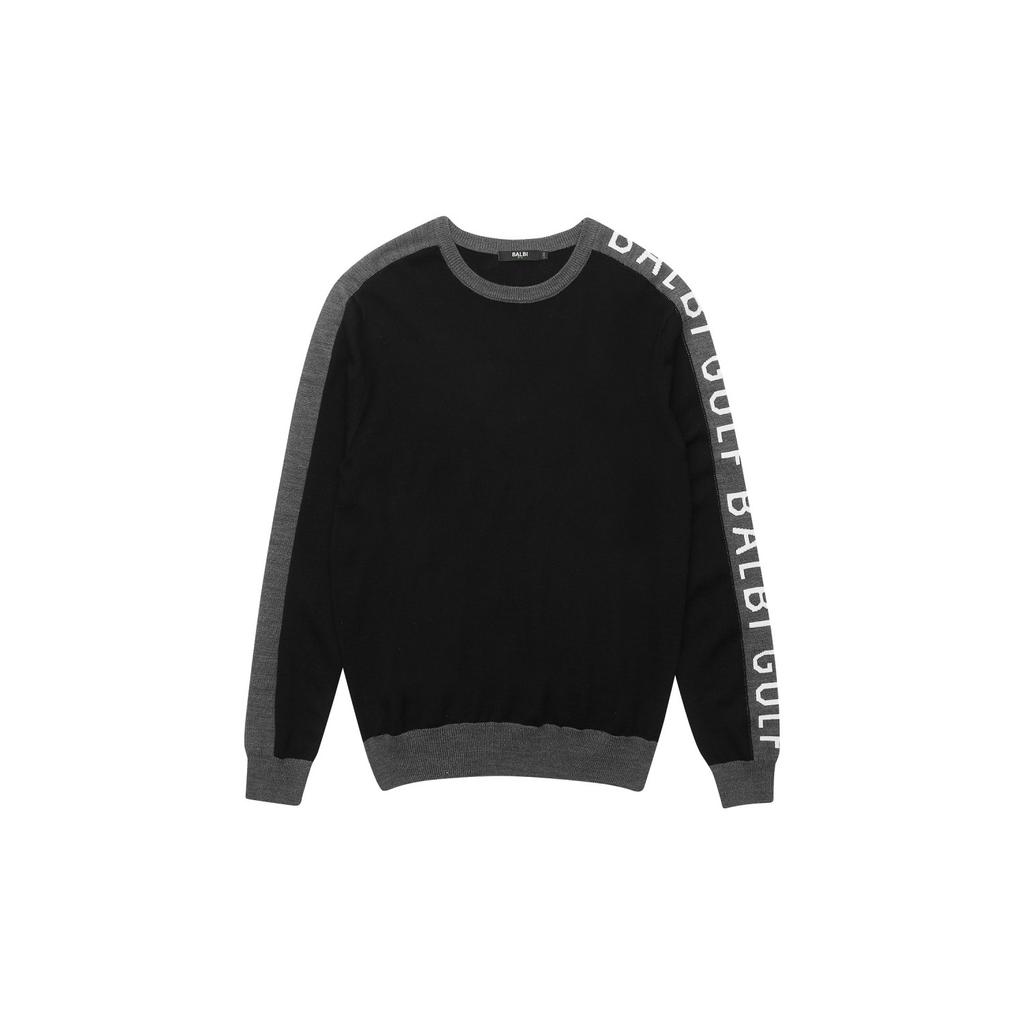 BALBI Lettering Color Block Jacquard Knit Sweater