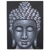 Buddha Leinwand Wandkunst, Grauer Brokat