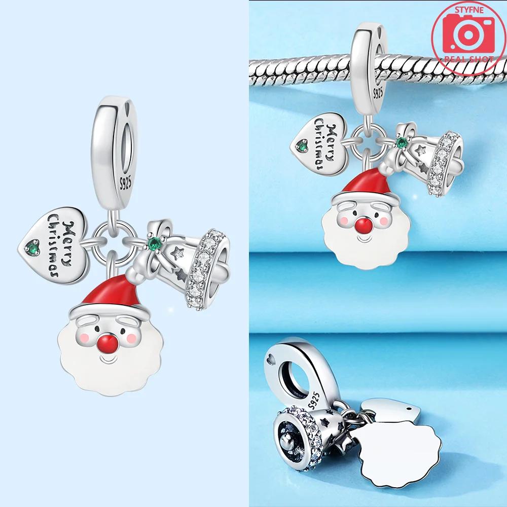 Red Santa Claus White Snowman Snowflakes Gift Boots Original Copper Charms Beads Fit Bracelet Jewelry Women Diy