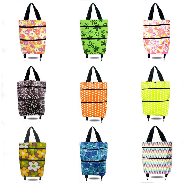 Foldable Wheeled Shopping Bag – Fashionable, Lightweight, & Customizable LOGO Option