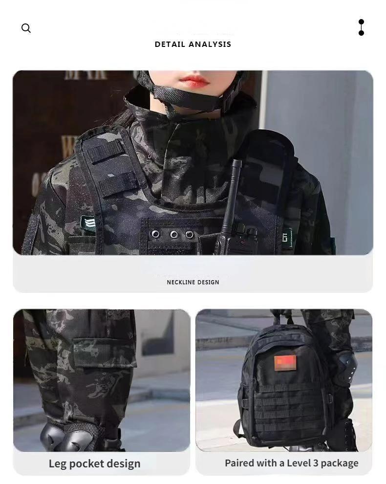 Children's Special Forces Combat Uniform New Camouflage Training Suit Black Eagle Camouflage Suit Performance Suit