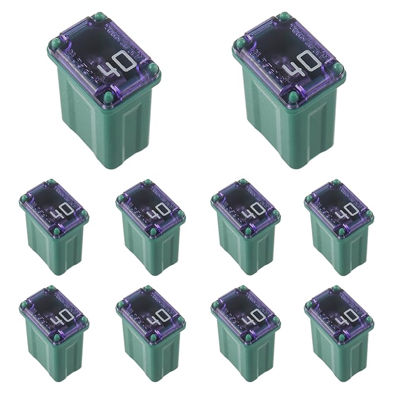 15A 20A 25A 30A 40A 32V Slow Blow FMM MCASE Type Fuses Micro Female Cartridge Fuses Low-Profile Fuses Kit(Pack of 10pcs)
