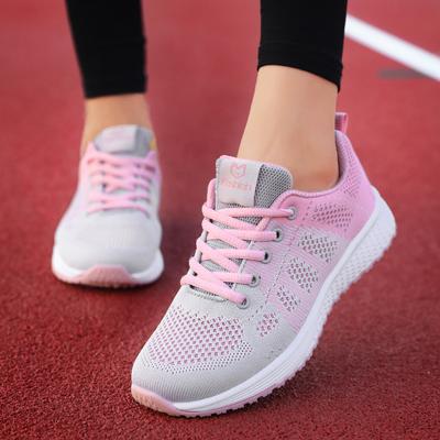 New Style Ladies Shoes Flat Shoes Fashion Casual Ladies Shoes Ladies Lace-up Mesh Breathable Sneakers Ladies Running Shoes