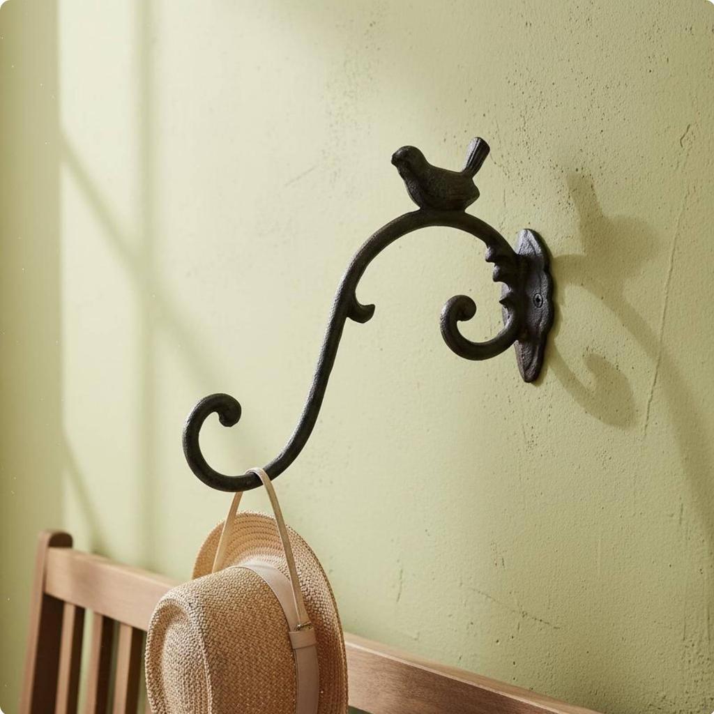 Cast HeavyDuty Coat Hook Decorative Rustic Wall Heavy Duty Vintage Style Hat Rack for Entryway,