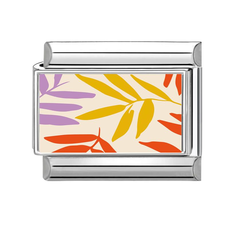 Trendy Colorful Flowers Butterfly Eye Orange Sun Italian Charm Bracelet Link Fit 9MM Stainless Steel DIY Making Beads Jewelry