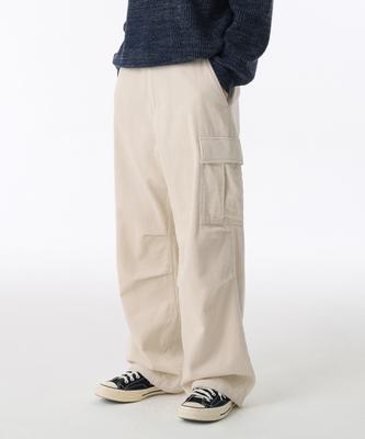 Corduroy Parachute Cargo Pants [Cream]