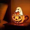 Ghost Reading Book Lamp Usb Rechargeable Halloween Nightlight For Kids And Teens