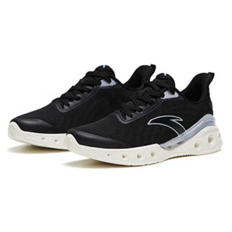 Anta Cushioning Slip Resistant Low top Running Shoes Women's Black White 122325520-6