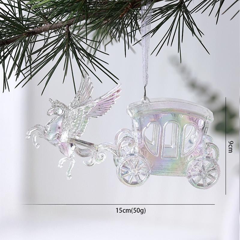 Transparent Colorful Christmas Pendant Acrylic Crystal Pendant Christmas Decorations Drop Ornaments Festive/Party Supplies