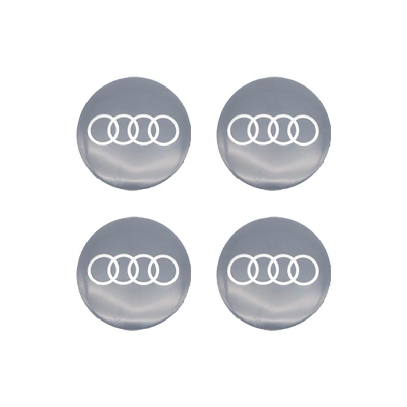 For Audi A5 Tire Decoration For Audi A4 B8 A3 8P A6 C7 8V B6 B7 B9 Q5 A1 A5 4PCS 56mm Car Emblem Wheel Hub Cap Decals Stickers Decoration