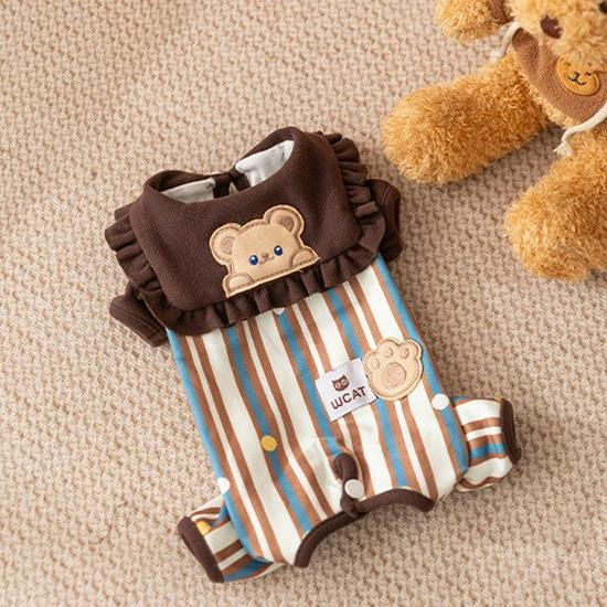 Banana Smiley Face Pet Clothes for Small Dogs and Cats - Thin, Four-Legged Homewear for Spring and Autumn