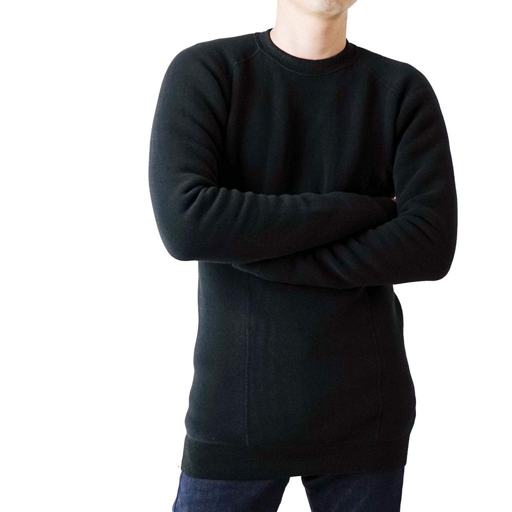 Masanori Muraoka collaboration 3D crew neck long sleeve M slightly for cold cold cold weather far deodorizing [Mochihada] shirt, black, size, thick,