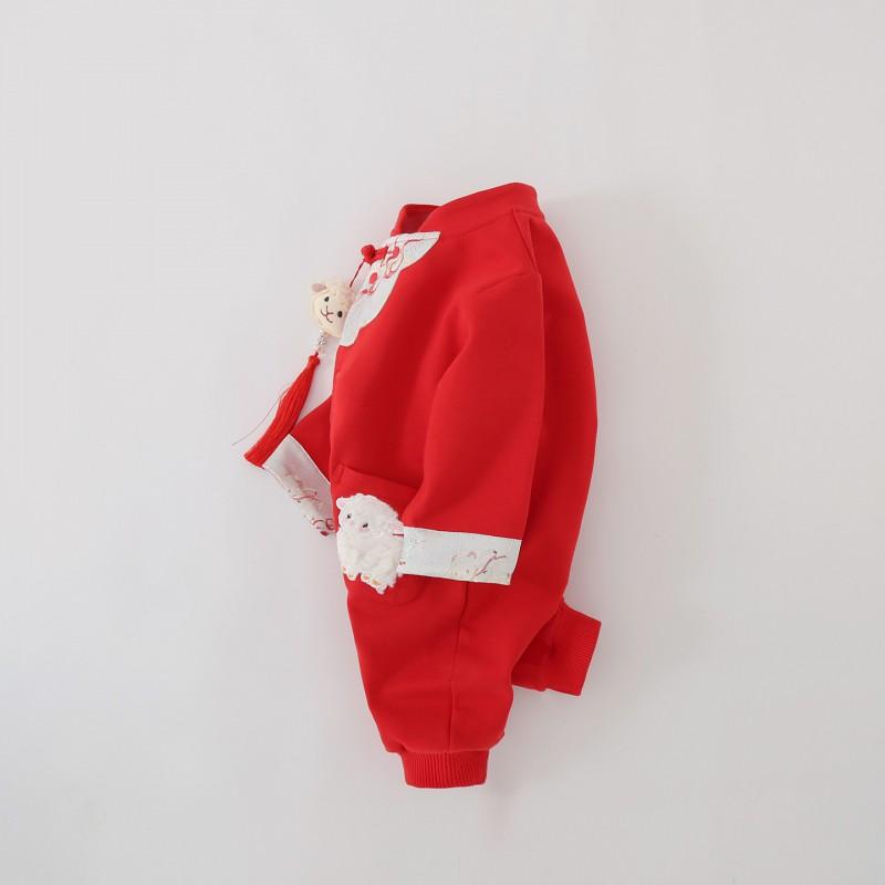 Mono de Bebé Niña Algodón Manga Larga Estilo Chino Body Recién Nacido a Niño Pequeño 66-90cm