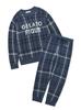 Checkered Pullover and Pants Set NVY (PWNT245187) Women's (EC Exclusive)