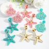 European and American Summer Trends, Starfish Handmade Rice Bead Earrings, Personalized Ocean Style, Casual and Versatile Shell Shaped Earrings