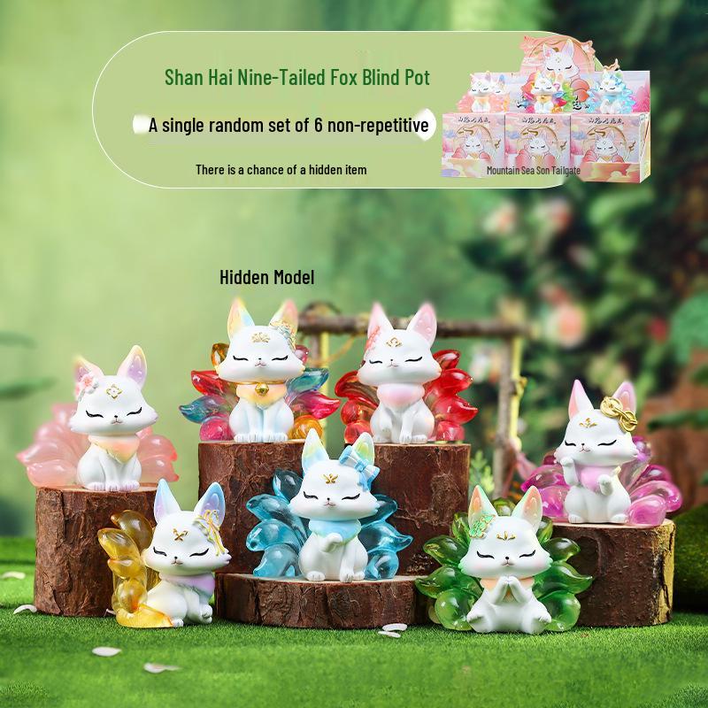 Mythische Tier-Serie: Antike neunschwänzige Fuchs Blind Box Figur zur Schlafzimmerdekoration