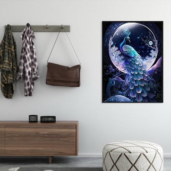 Strass-Gemälde, 5D-Pfau-Landschaft, voller Bohrer, glänzende Strasssteine, bunt, zum Selbermachen, Kunsthandwerk, Handarbeit, Wanddekoration, Strass-Mosaik, Malerei, Geschenke