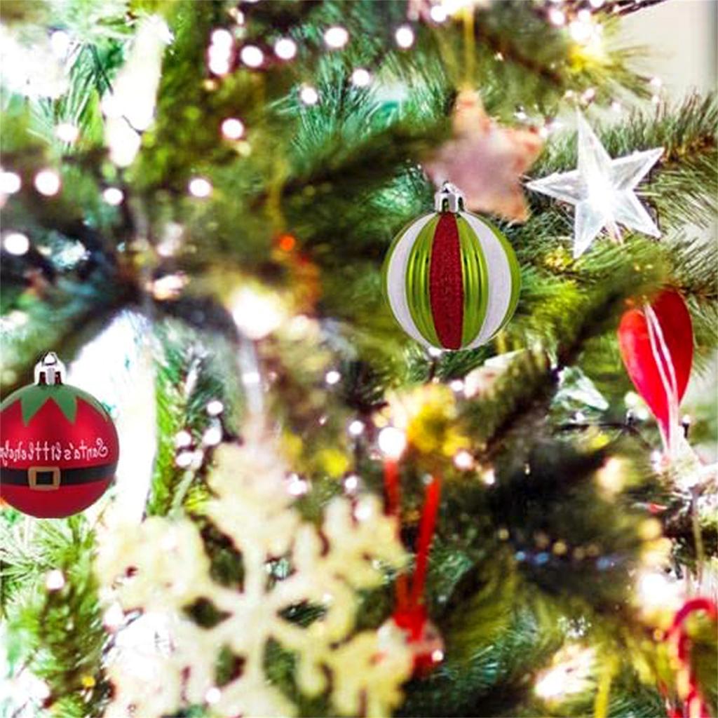 9pcs Christmas Electroplated Plastic Balls, Round Balls, Painted Christmas Balls