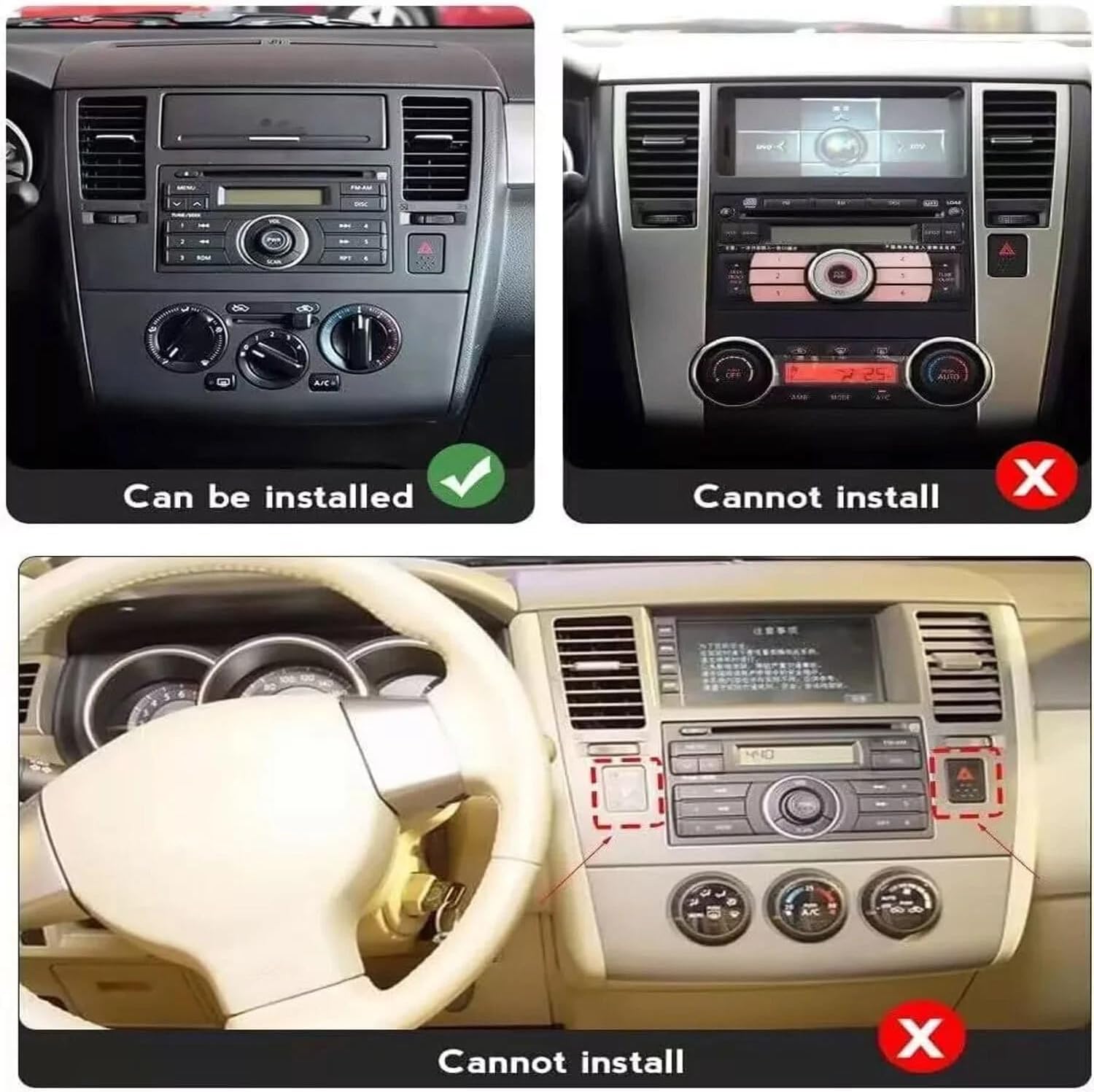 

9 Touch Screen Car Stereo for Nissan Versa MK1 2007-2011 with Wireless CarPlay, Android Auto, Backup Camera, GPS, WiFi, FM, 32G United States