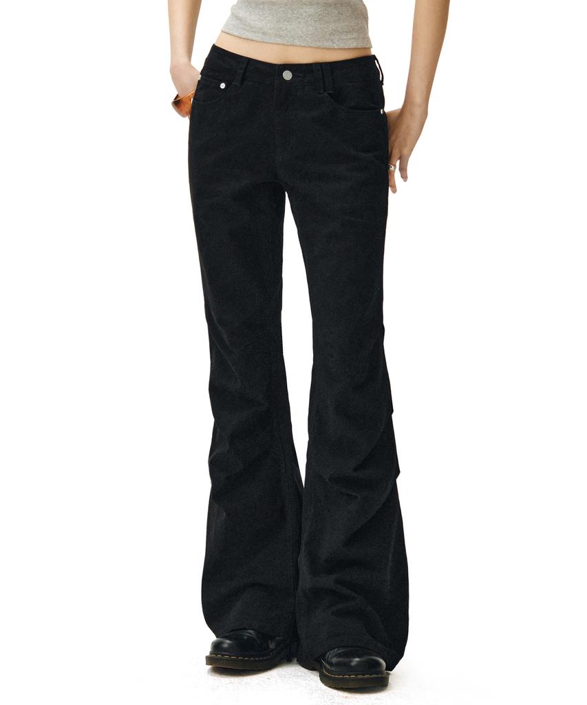 Deketeuumeon Flared Shirring Pants Dcwpt017Black