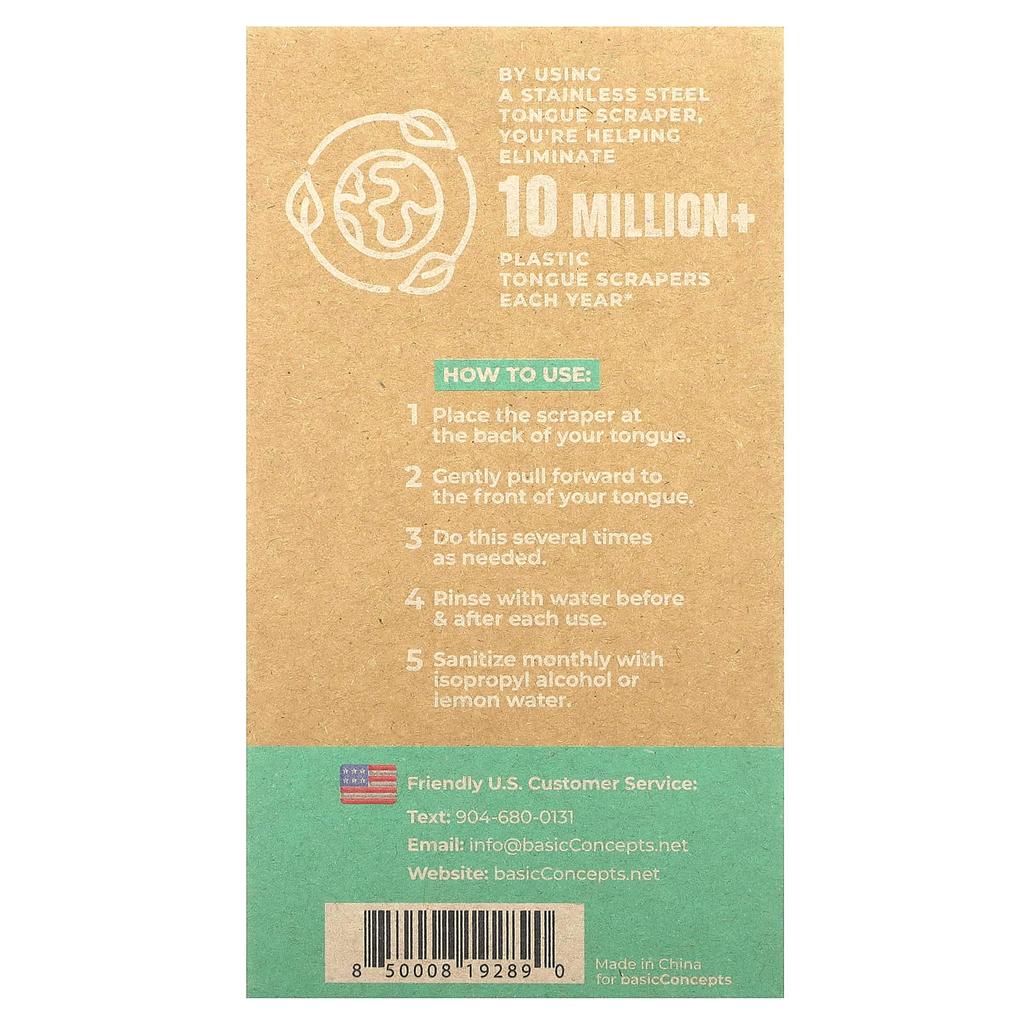 Skrobak do języka ze stali nierdzewnej, 2 sztuki