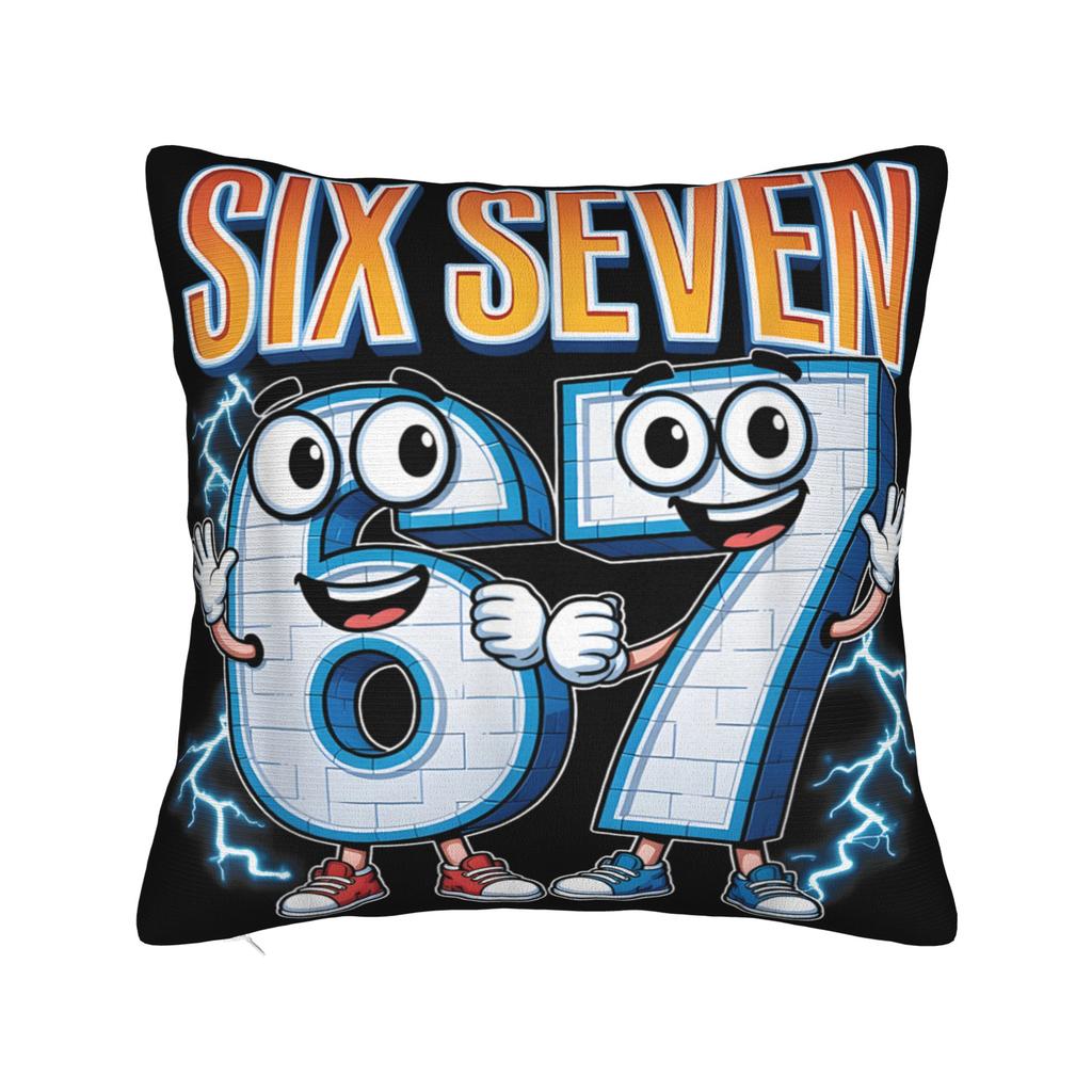 Pillow Cover 67 Six Seven 6-7 Funny Italian Brainrot Gaming Meme Fashion Pillow Case For Wedding Party Home Decor Pillowcases