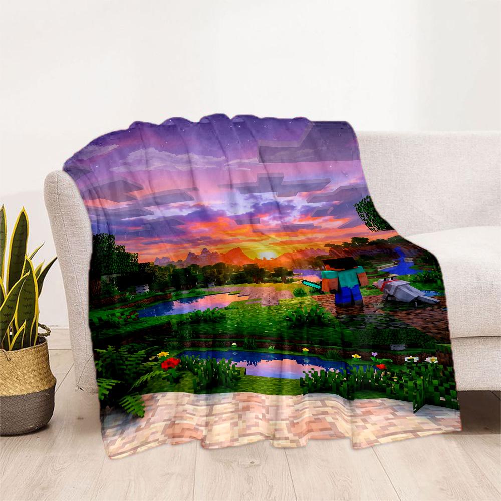 Minecraft 379 Blanket Soft & Cozy Suitable for Bed Livingroom Office Four Seasons Multipurpose Warmthful Decor
