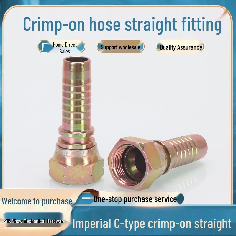 High-Pressure Hydraulic Hose Fitting: 3/4-Inch Crimped Wire, Internal Flared C-Type, 74-Degree Cone
