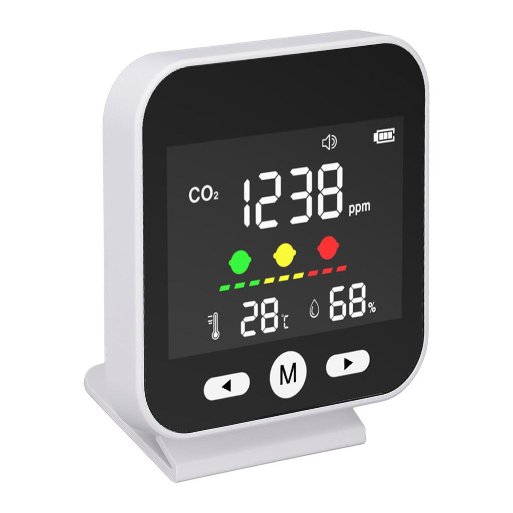 Monitor de Qualidade do Ar Alta Precisão 400‑5000ppm CO2 Detector de Temperatura Umidade para Mesa