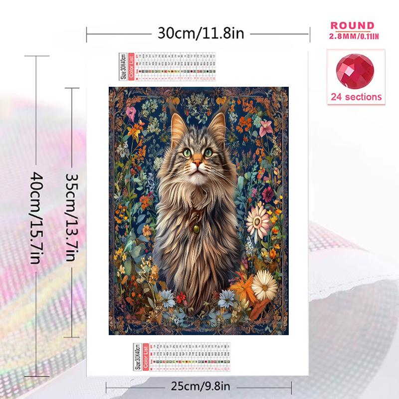 Maine Coon Pattern 3pcs 100% Round Full Drill 5D DIY Diamond Painting Embroidery Cross Stitch Rhinestone Décor