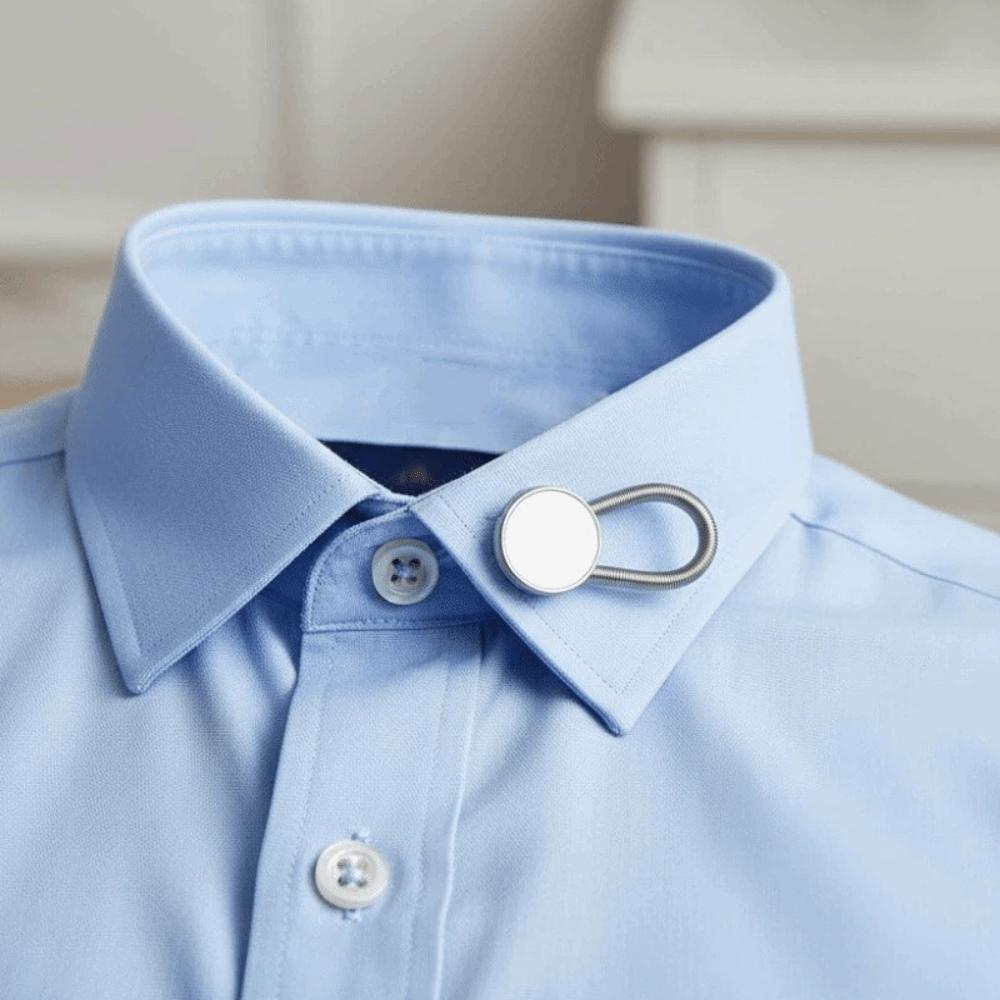 10pcs 10Pcs Set Collar Extenders Elastic Loop Dress Shirt Clips Shirt Cuff Button Flex Office Work