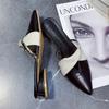 Pointed Sandals Women's Summer Thick-heeled Toe Slippers Women's Outer Wear Low-heeled
