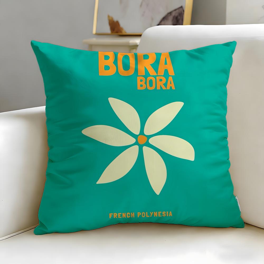 classic theme Travel Vacation Series Cushion Cover Soft  EasyWash Pillow Case  Versatile for Couch Bed Travel and Office
