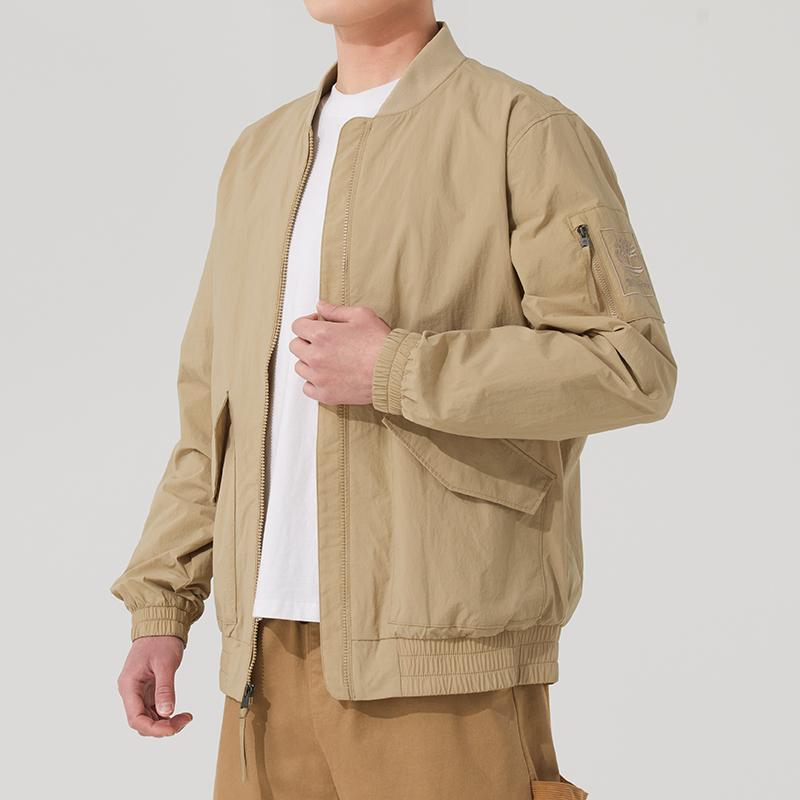 Timberland Solid Logo Outdoor Water-Resistant Casual Jacket Men Jacket Cane-Yellow A4225-DH4