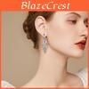 Geometric Crystal Drop Earrings For Women With Electroplated Finish And Party Wear