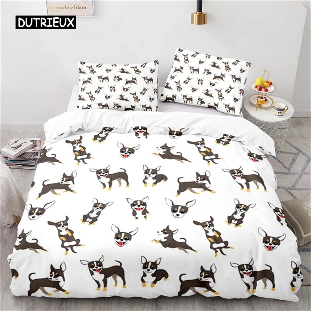 Duvet Cover Cute Cartoon Animal King for Kids Girls Boy Teen Gift Cute Dinosaur Dog Comforter Cover Microfiber Bedding Bedroom