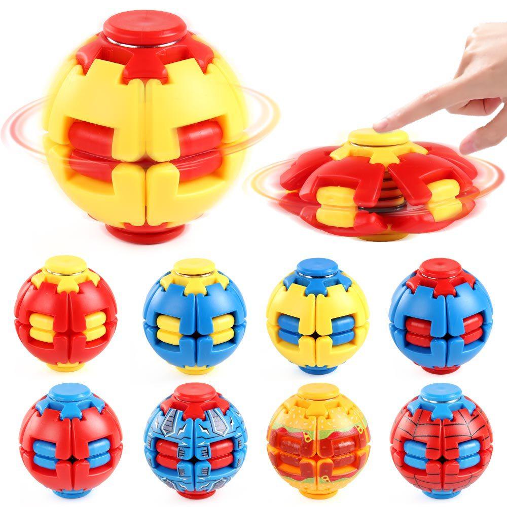 Fidget spinner colorful stress relief ball press and rotate to vent office portable small toy