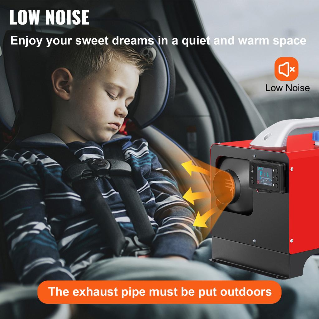 SucceBuy 8KW 12V Car Heater Diesel Air Heater All in One with Silencer for Car Bus Trailer RV Diesel Vehicle Parking Heater