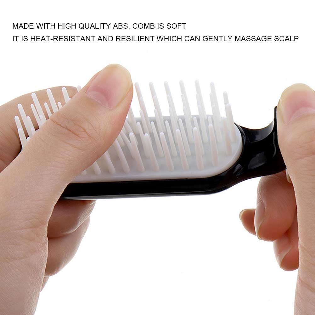 Taschenfalt Haarbürste Kamm Zusammenklappbar Reiseutensilien Kopfhautmassagekamm Schwarz StylingSchwarz
